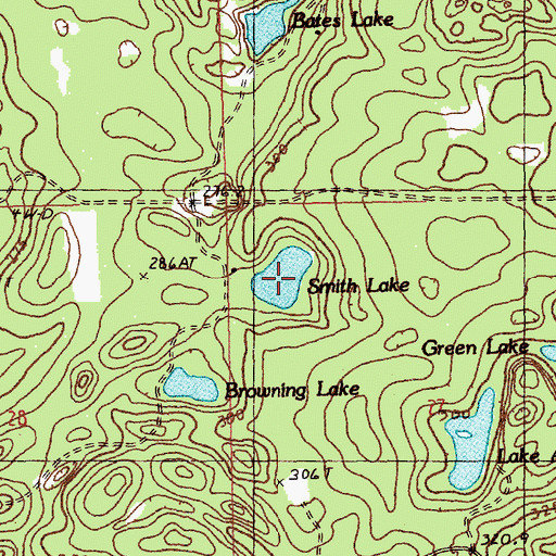 Topographic Map of Smith Lake, MI