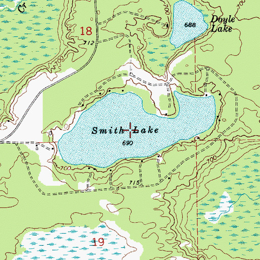 Topographic Map of Smith Lake, MI