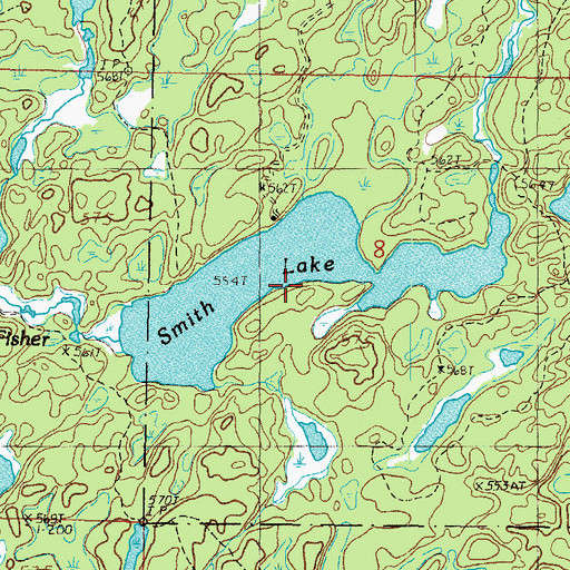 Topographic Map of Smith Lake, MI