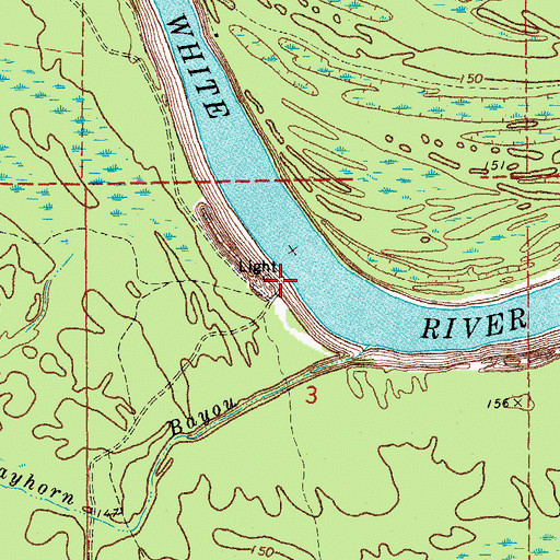 Topographic Map of Rose Landing, AR