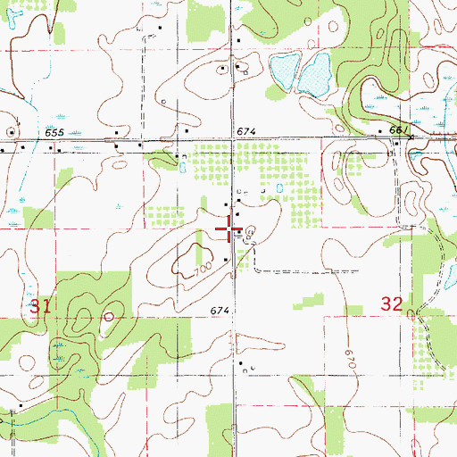Topographic Map of Smith School, MI