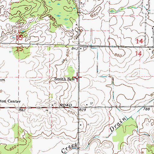 Topographic Map of Smith School, MI