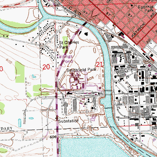 Topographic Map of Smithfield Park, MI