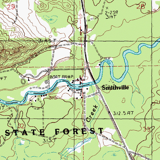 Topographic Map of Smithville, MI