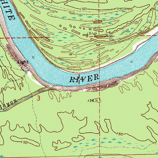 Topographic Map of Birmingham Bend, AR