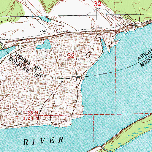 Topographic Map of Concordia Bend (historical), AR