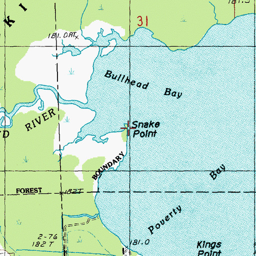 Topographic Map of Snake Point, MI