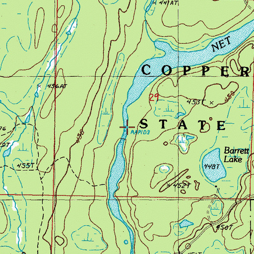 Topographic Map of Snake Rapids, MI