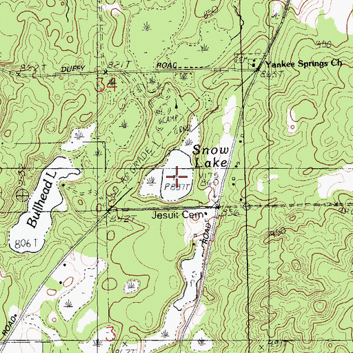 Topographic Map of Snow Lake, MI