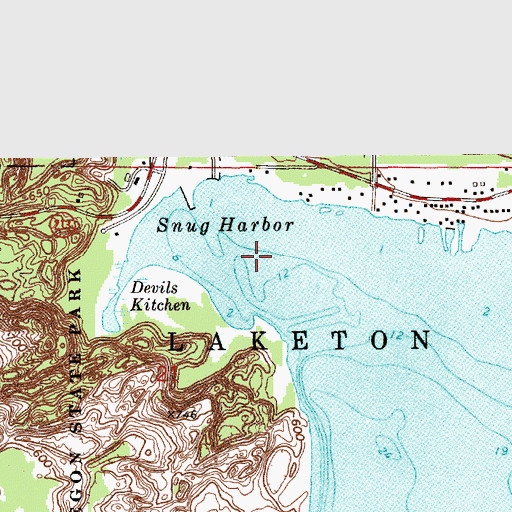 Topographic Map of Snug Harbor, MI