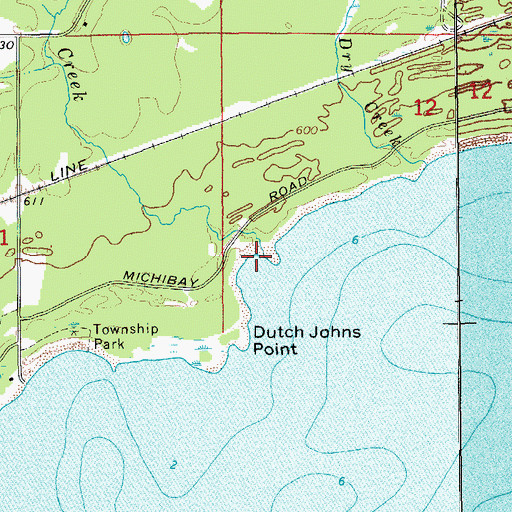 Topographic Map of Snyder Creek, MI