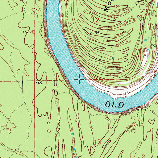 Topographic Map of Jackson Bend, AR
