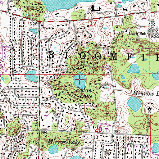 Topographic Map of Sodon Lake, MI