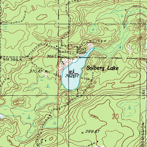 Topographic Map of Solberg Lake, MI