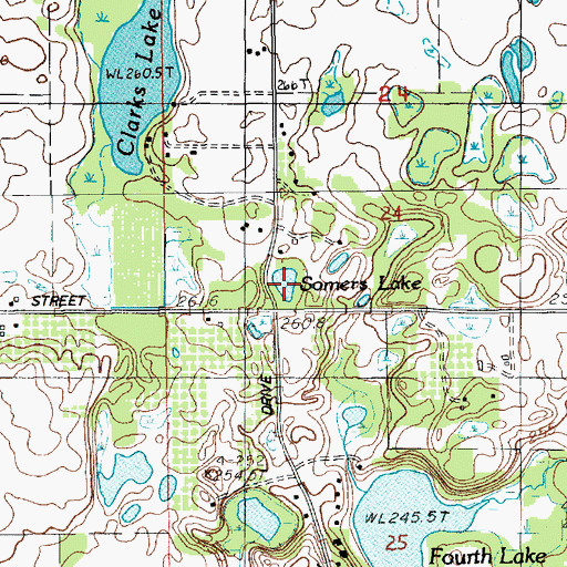 Topographic Map of Somers Lake, MI