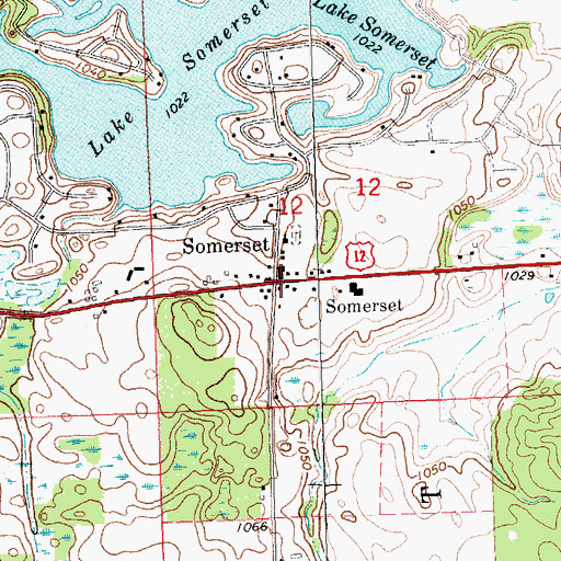 Topographic Map of Somerset, MI