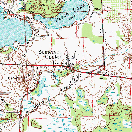 Topographic Map of Somerset Center, MI