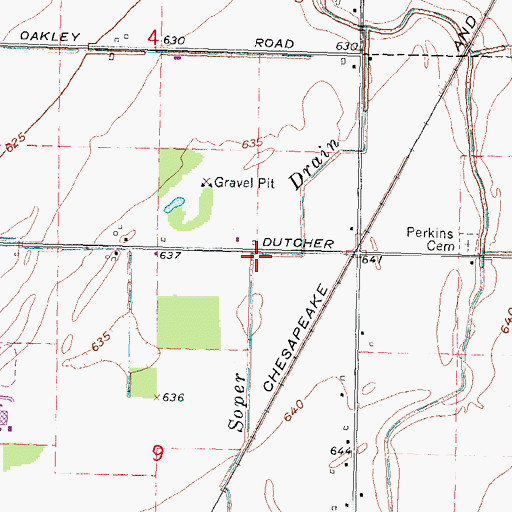 Topographic Map of Soper Drain, MI