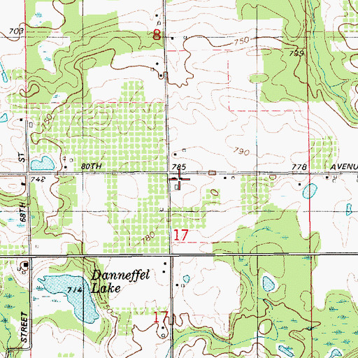 Topographic Map of South Bell School, MI