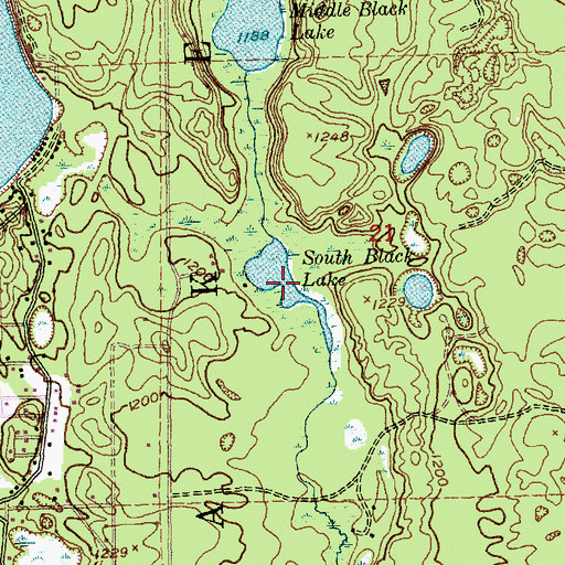 Topographic Map of South Black Lake, MI