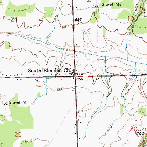 Topographic Map of South Blendon Church, MI