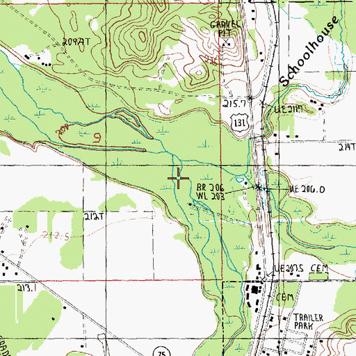 Topographic Map of South Branch Boyne River, MI