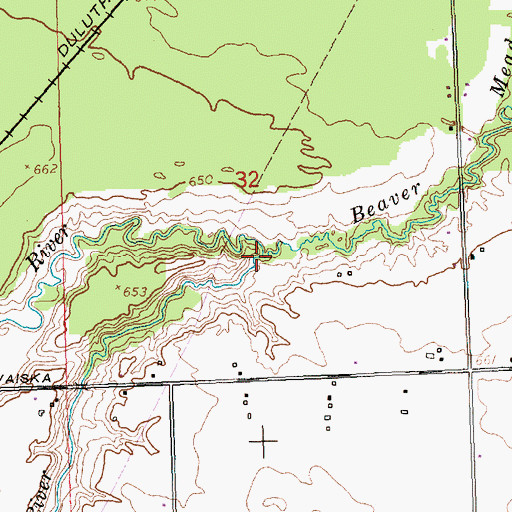 Topographic Map of South Branch East Branch Waiska River, MI