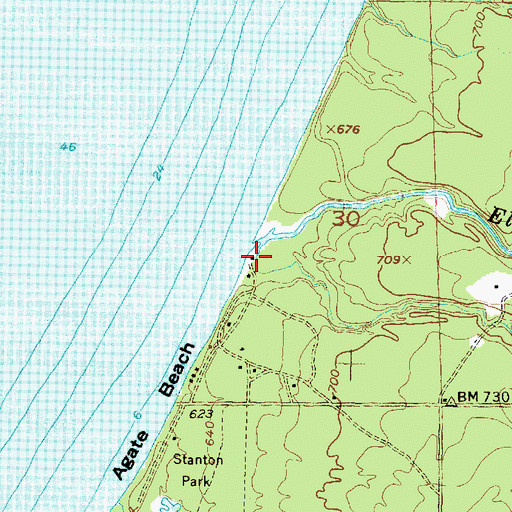 Topographic Map of South Branch Elm River, MI