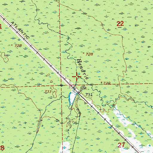 Topographic Map of South Branch Hendrie River, MI