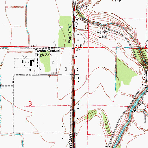 Topographic Map of Duce, AR