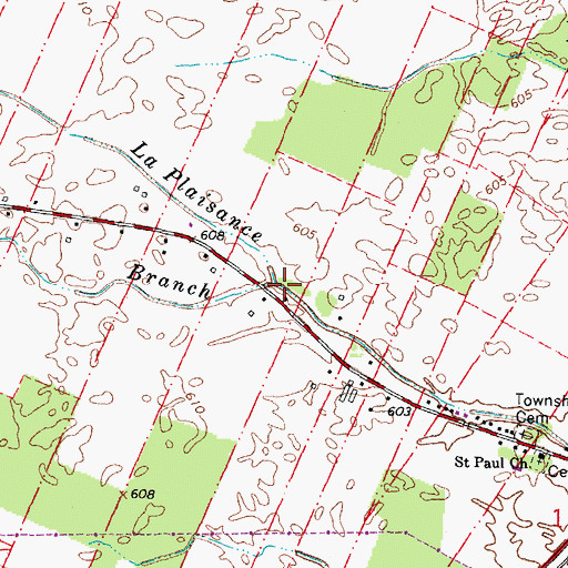 Topographic Map of South Branch La Plaisance Creek, MI