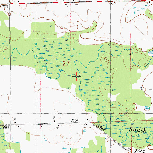 Topographic Map of South Branch Paw Paw River, MI
