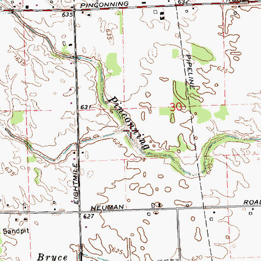 Topographic Map of South Branch Pinconning River, MI
