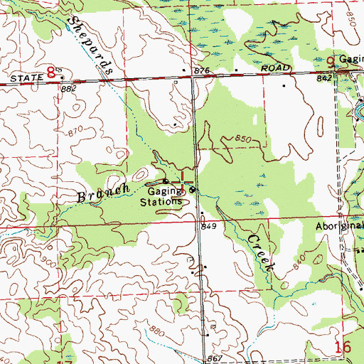 Topographic Map of South Branch Shepards Creek, MI