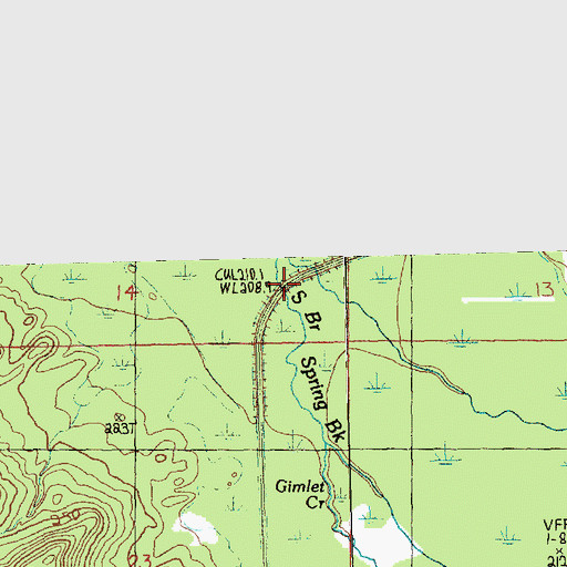 Topographic Map of South Branch Spring Brook, MI