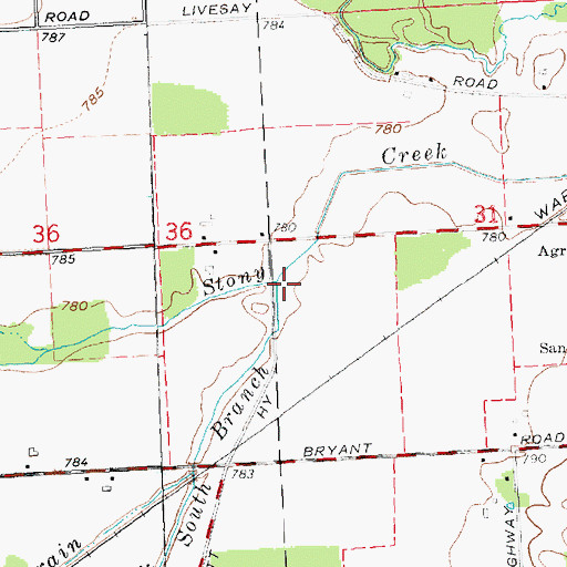 Topographic Map of South Branch Stony Creek, MI