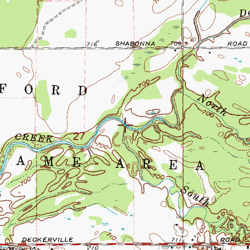 Topographic Map of South Branch White Creek, MI