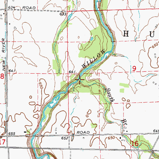 Topographic Map of South Branch Willow Creek, MI
