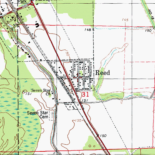 Topographic Map of Reed, AR