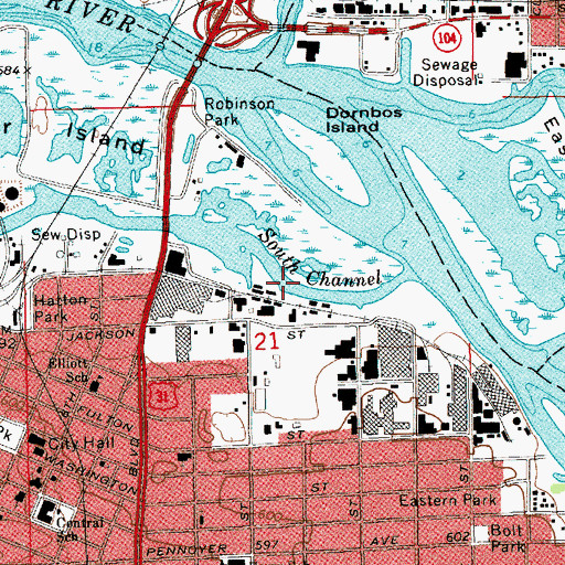 Topographic Map of South Channel, MI