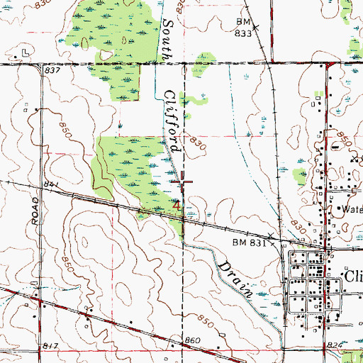 Topographic Map of South Clifford Drain, MI