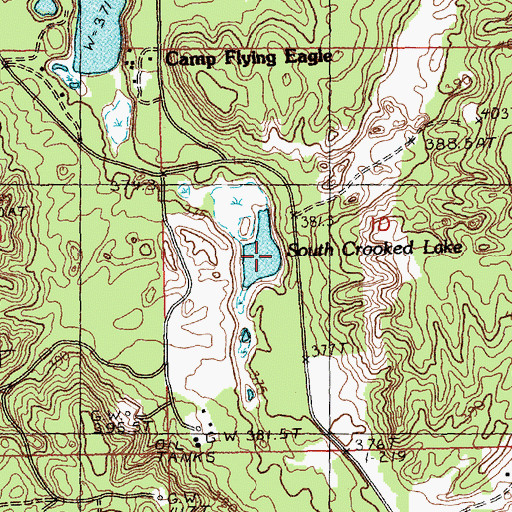 Topographic Map of South Crooked Lake, MI