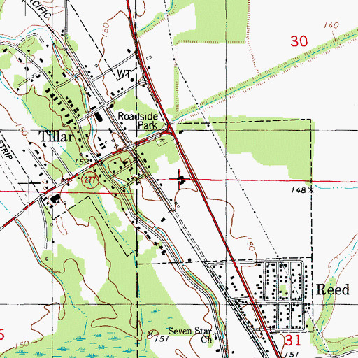 Topographic Map of B C Prewitt Elementary School, AR