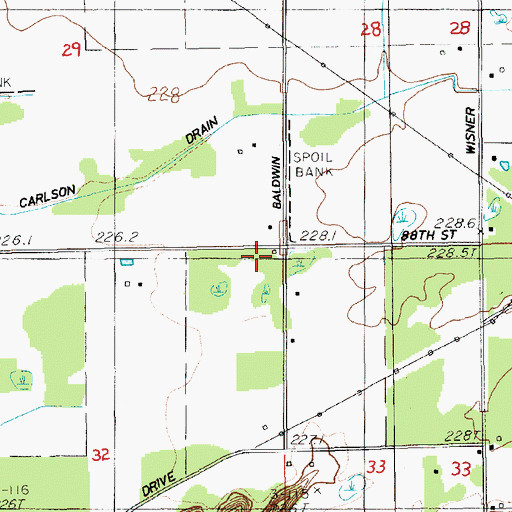 Topographic Map of South Garfield School, MI