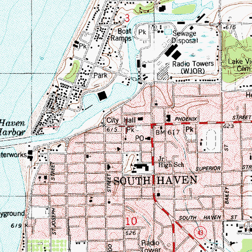 Topographic Map of South Haven, MI