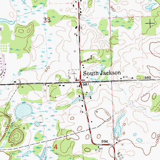 Topographic Map of South Jackson, MI