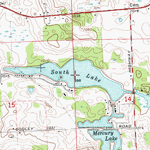 Topographic Map of South Lake, MI