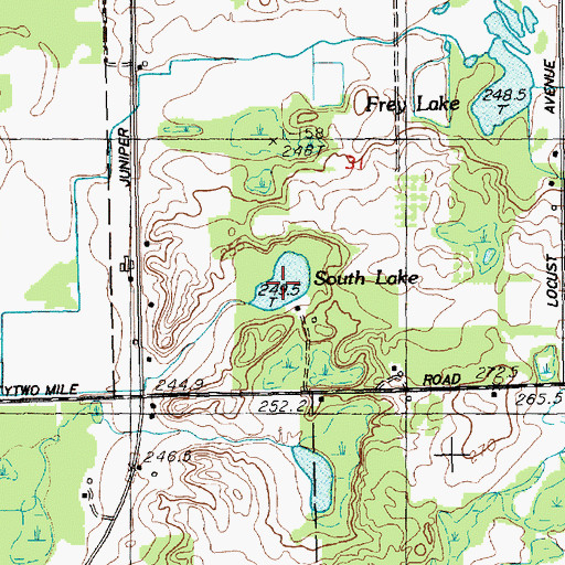 Topographic Map of South Lake, MI