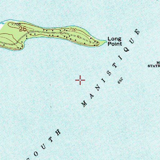 Topographic Map of South Manistique Lake, MI