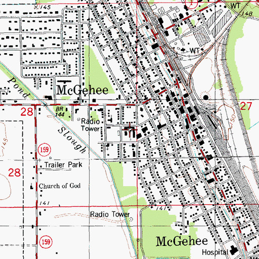 Topographic Map of McGehee Elementary School, AR